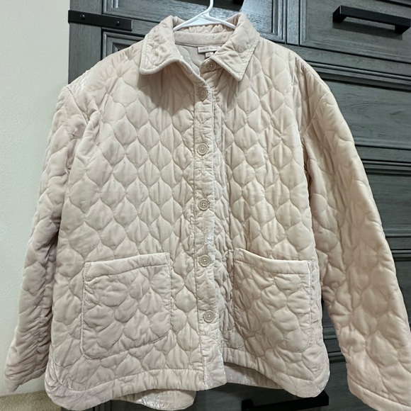 Knox Rose Women's Quilted Velour Jacket in Ivory - Picture 3 of 8